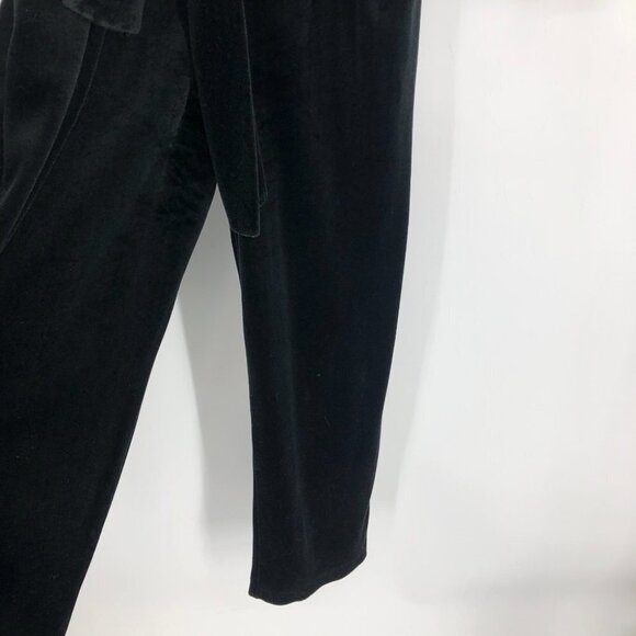 Diamond Tea Gown vintage black  & gold velvet embroidered Jumpsuit Robe 80s SP - Picture 5 of 11